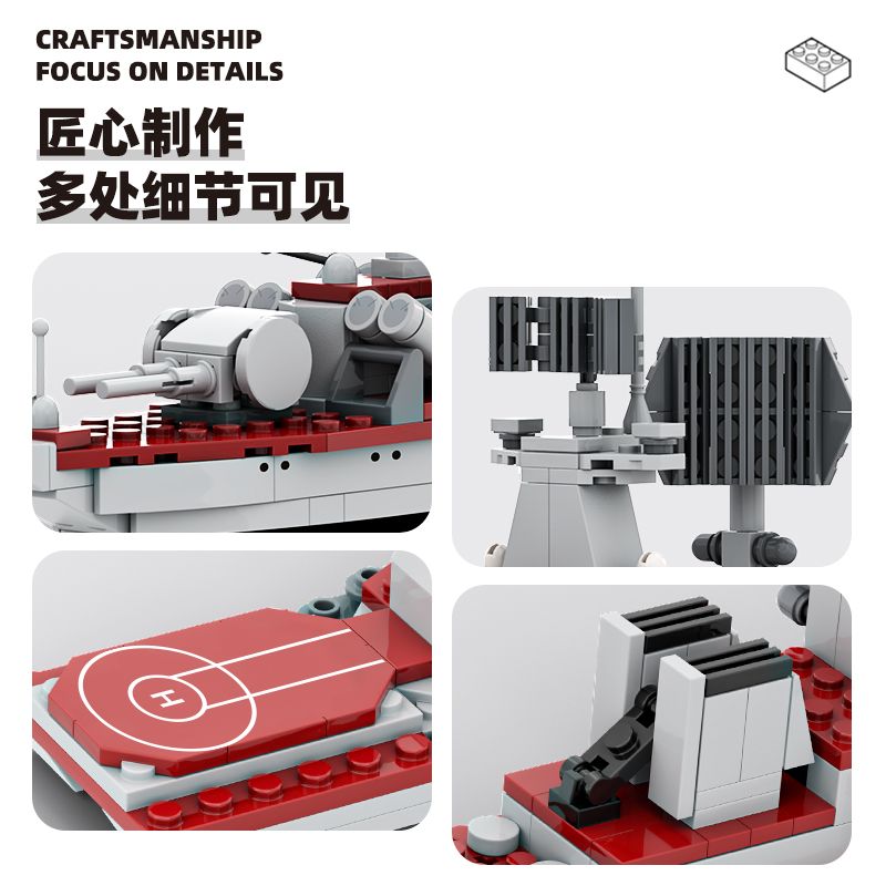 WANGE LIGAO Dr.Luck 3524 Varyag Aircraft Carrier Xếp hình lắp ráp ghép mô hình Tuần dương hạm Varyag