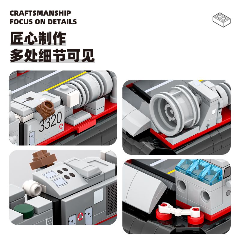 WANGE LIGAO Dr.Luck 3525 Type 726 LCAC Xếp hình lắp ráp ghép mô hình tàu đổ bộ đệm khí