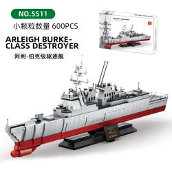WANGE LIGAO Dr.Luck 5511 Arleigh Burke Class Destroyer Xếp hình lắp ráp ghép mô hình Khu trục hạm lớp Arleigh Burke