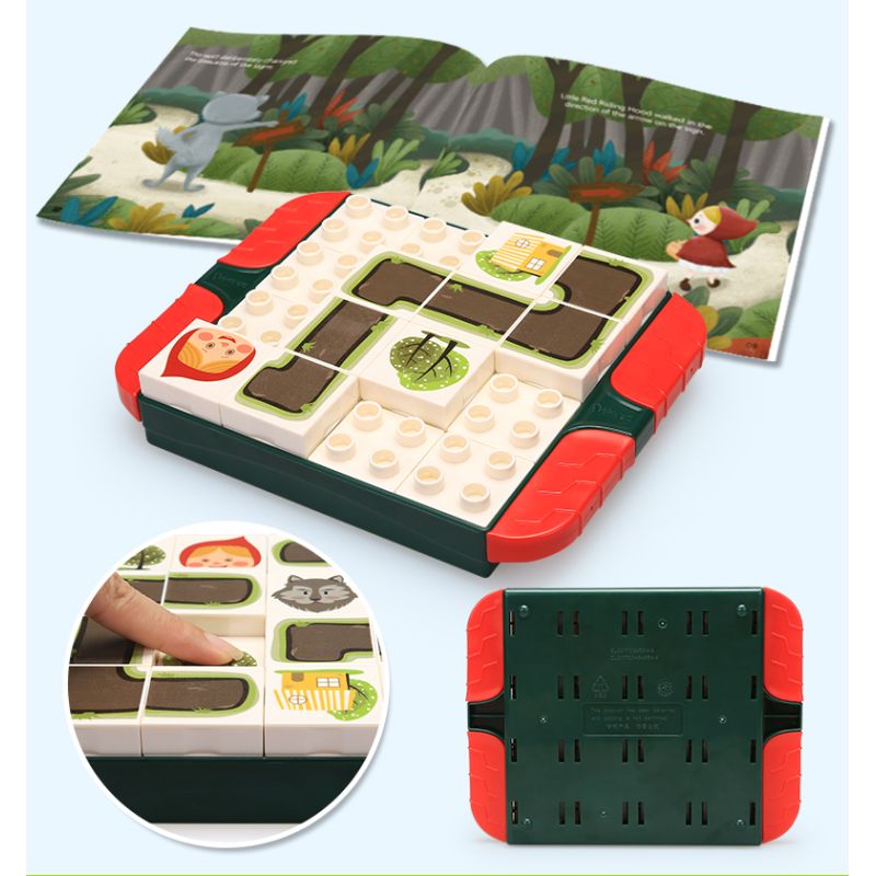 DUBIE 416 The Little Red Riding Hood Xếp hình lắp ráp ghép mô hình Trò chơi board game Cô bé quàng khăn đỏ và sách ảnh