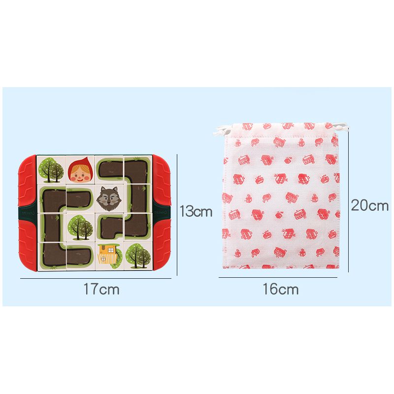 DUBIE 416 The Little Red Riding Hood Xếp hình lắp ráp ghép mô hình Trò chơi board game Cô bé quàng khăn đỏ và sách ảnh