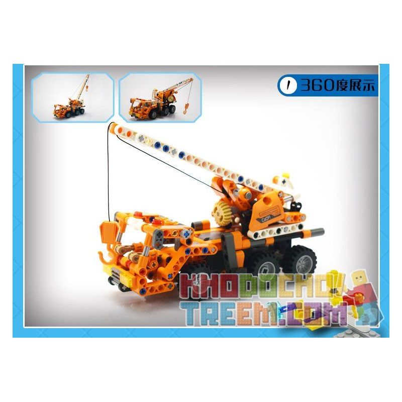 DOUBLEE CADA C52013 52013 non  XE CẨU bộ đồ chơi xếp lắp ráp ghép mô hình  MOBILE CRANE Kỹ Thuật Công Nghệ Cao Mô Hình Phương Tiện 272 khối
