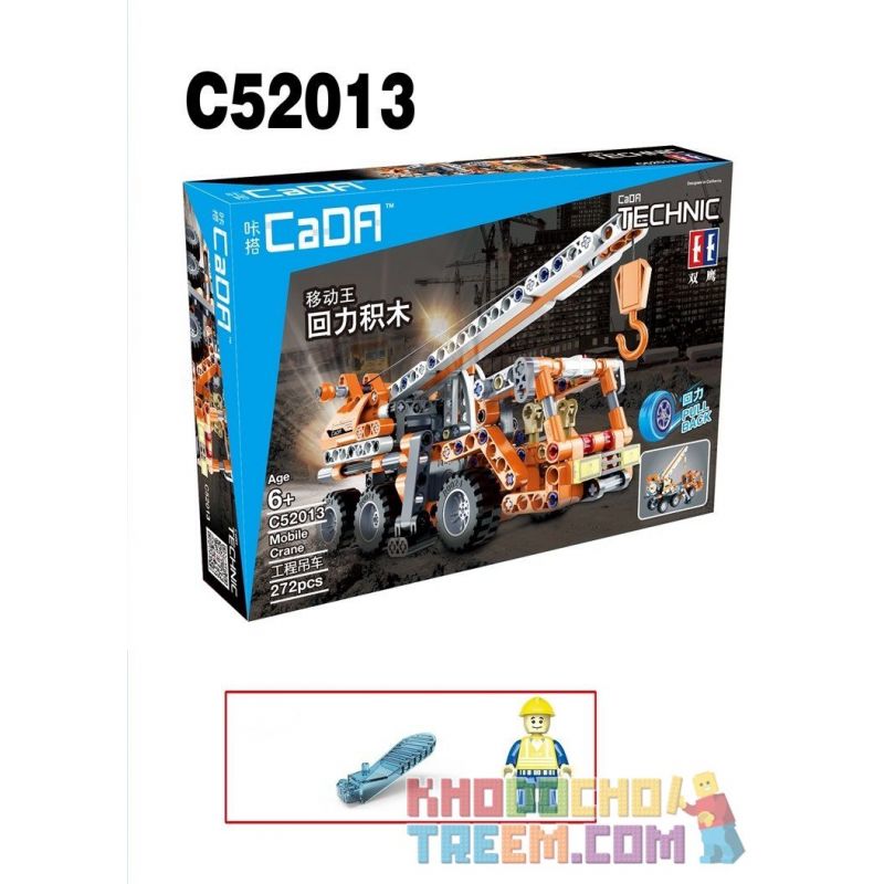 DOUBLEE CADA C52013 52013 non  XE CẨU bộ đồ chơi xếp lắp ráp ghép mô hình  MOBILE CRANE Kỹ Thuật Công Nghệ Cao Mô Hình Phương Tiện 272 khối