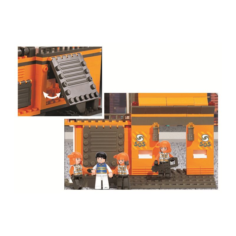 Sluban M38-B0105 Xếp hình lắp ráp ghép mô hình Xe chỉ huy chiếu sáng của đội cứu hộ khẩn cấp SRS