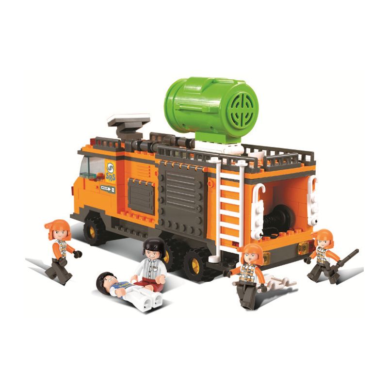 Sluban M38-B0105 Xếp hình lắp ráp ghép mô hình Xe chỉ huy chiếu sáng của đội cứu hộ khẩn cấp SRS