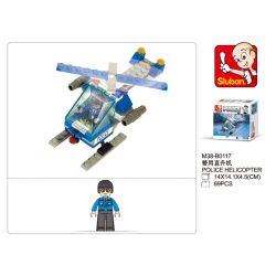 Sluban M38-B0117 Xếp hình lắp ráp ghép mô hình Máy bay cảnh sát SWAT thành phố
