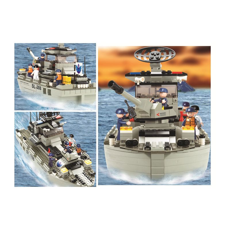 Sluban M38-B0122 Xếp hình lắp ráp ghép mô hình khinh hạm