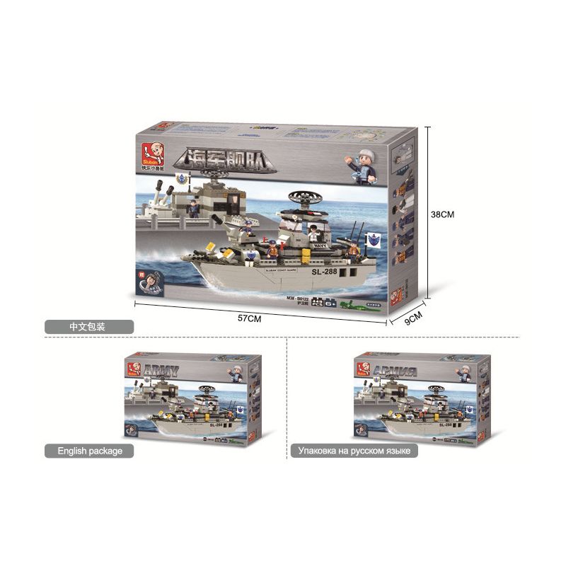 Sluban M38-B0122 Xếp hình lắp ráp ghép mô hình khinh hạm