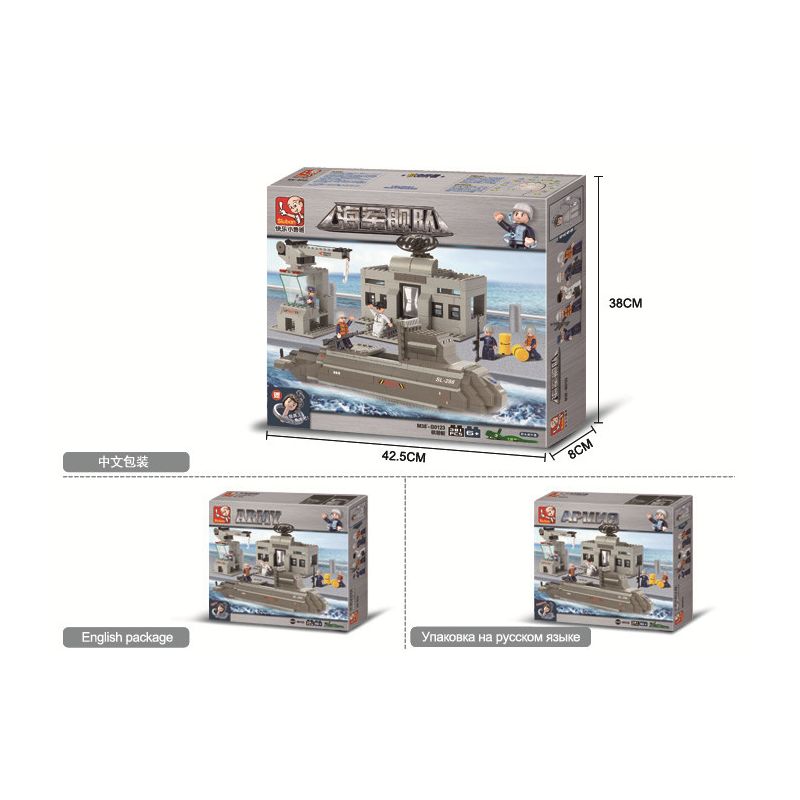 Sluban M38-B0123 Xếp hình lắp ráp ghép mô hình tàu ngầm hạt nhân