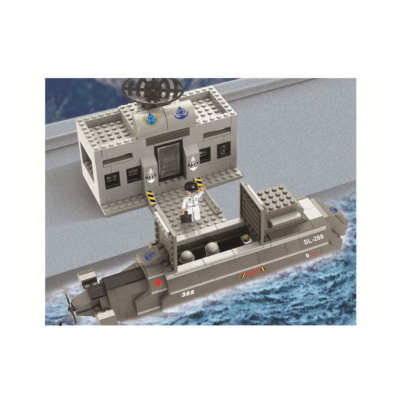 Sluban M38-B0123 Xếp hình lắp ráp ghép mô hình tàu ngầm hạt nhân