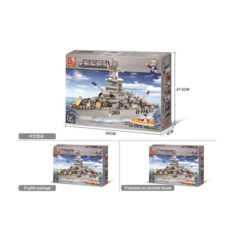 Sluban M38-B0126 Xếp hình lắp ráp ghép mô hình Hạm đội Hải quân - Tàu tuần dương