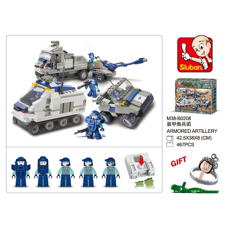 Sluban M38-B0208 Xếp hình lắp ráp ghép mô hình Lực Lượng Đặc Biệt - Trung Đoàn Pháo Binh Thiết Giáp