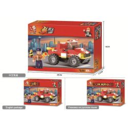 Sluban M38-B0217 Xếp hình lắp ráp ghép mô hình Xe cứu hộ mini báo cháy nhanh