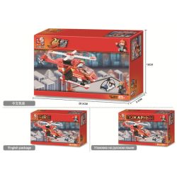 Sluban M38-B0218 Xếp hình lắp ráp ghép mô hình Trực thăng báo cháy-chữa cháy nhanh