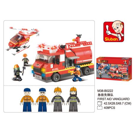 Sluban M38-B0222 Xếp hình lắp ráp ghép mô hình Đội tiên phong báo cháy nhanh-sơ cứu
