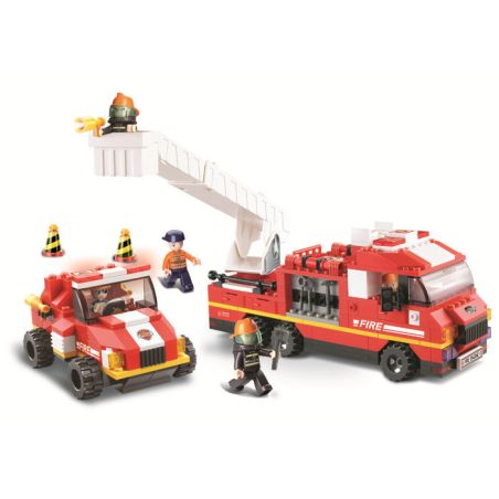 Sluban M38-B0223 Xếp hình lắp ráp ghép mô hình Báo cháy nhanh-Đội cứu hỏa đặc biệt