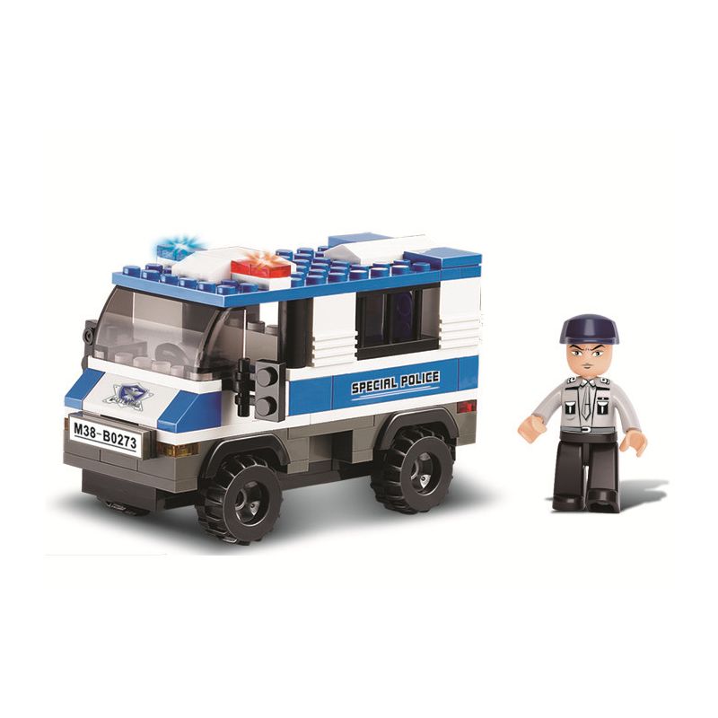 Sluban M38-B0273 Xếp hình lắp ráp ghép mô hình Xe hộ tống đặc biệt SWAT của thành phố