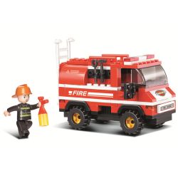 Sluban M38-B0276 Xếp hình lắp ráp ghép mô hình Xe cứu hỏa có đèn báo cháy nhanh