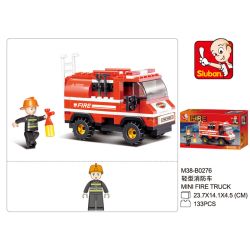 Sluban M38-B0276 Xếp hình lắp ráp ghép mô hình Xe cứu hỏa có đèn báo cháy nhanh