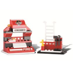 Sluban M38-B0276 Xếp hình lắp ráp ghép mô hình Xe cứu hỏa có đèn báo cháy nhanh