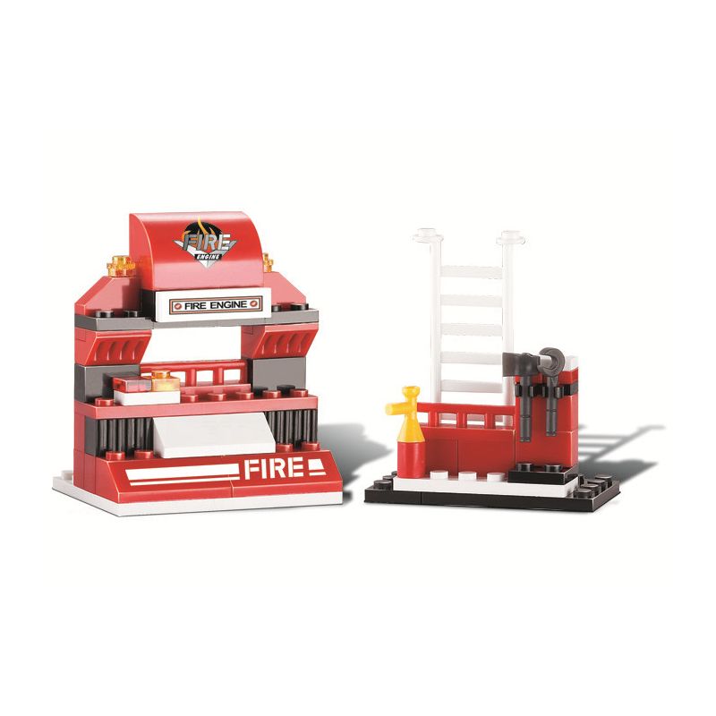 Sluban M38-B0276 Xếp hình lắp ráp ghép mô hình Xe cứu hỏa có đèn báo cháy nhanh