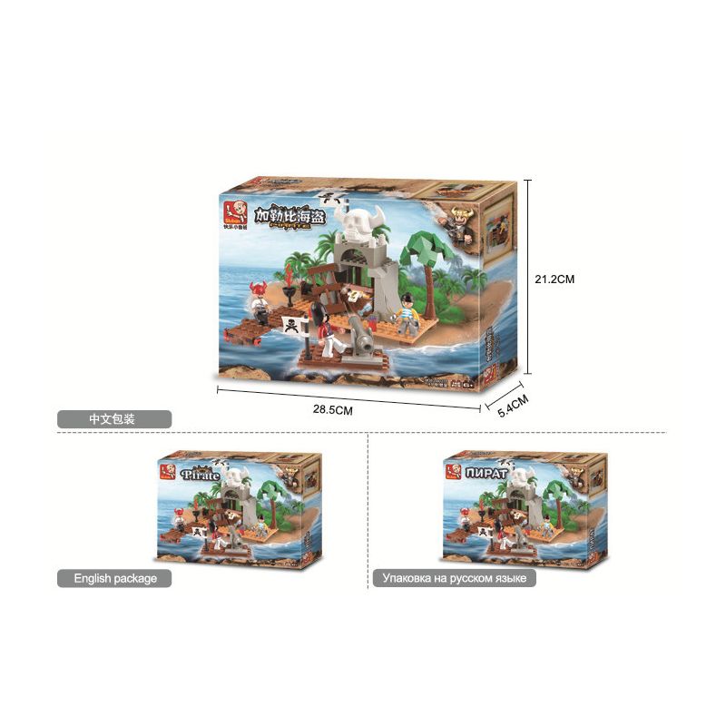 Sluban M38-B0278 Xếp hình lắp ráp ghép mô hình Cướp biển vùng Caribbean-Bảo vệ ngôi nhà đầu lâu