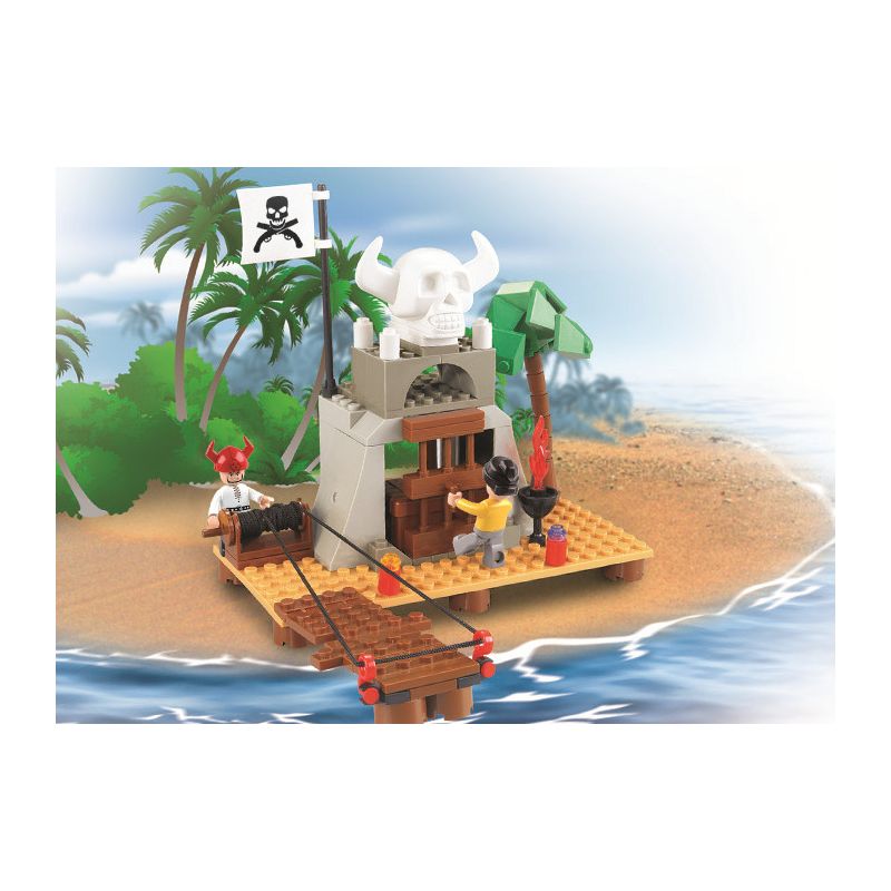 Sluban M38-B0278 Xếp hình lắp ráp ghép mô hình Cướp biển vùng Caribbean-Bảo vệ ngôi nhà đầu lâu