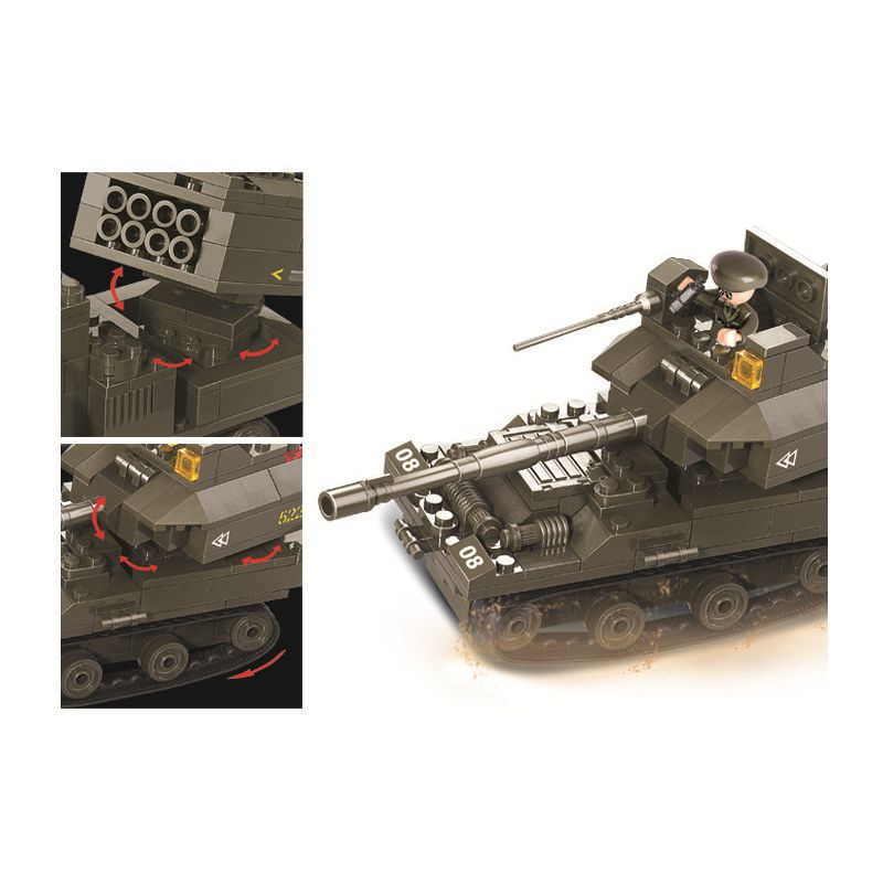 Sluban M38-B0288 Xếp hình lắp ráp ghép mô hình Quân đoàn thiết giáp - Bài tập ném bom mặt đất