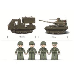 Sluban M38-B0288 Xếp hình lắp ráp ghép mô hình Quân đoàn thiết giáp - Bài tập ném bom mặt đất