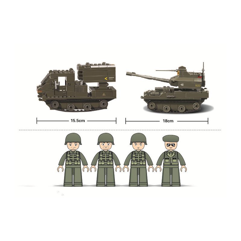 Sluban M38-B0288 Xếp hình lắp ráp ghép mô hình Quân đoàn thiết giáp - Bài tập ném bom mặt đất