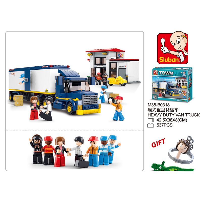 Sluban M38-B0318 Xếp hình lắp ráp ghép mô hình Xe tải chở hàng nặng