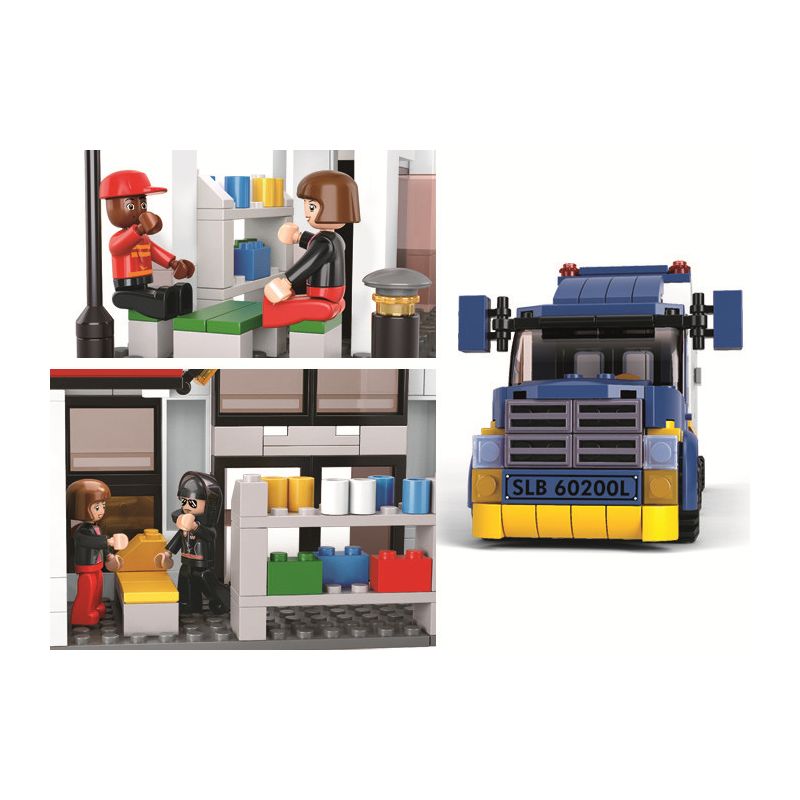 Sluban M38-B0318 Xếp hình lắp ráp ghép mô hình Xe tải chở hàng nặng