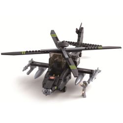 Sluban m38-B0511 Xếp hình lắp ráp ghép mô hình Trực thăng vũ trang mới của Không quân-AH-64 "Apache"