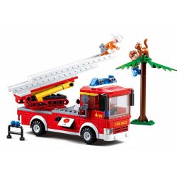 Sluban M38-B0625 Xếp hình lắp ráp ghép mô hình xe cứu hỏa thang