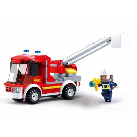 Sluban M38-B0632 Xếp hình lắp ráp ghép mô hình Xe cứu hỏa trên không nhỏ