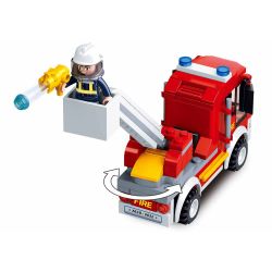 Sluban M38-B0632 Xếp hình lắp ráp ghép mô hình Xe cứu hỏa trên không nhỏ