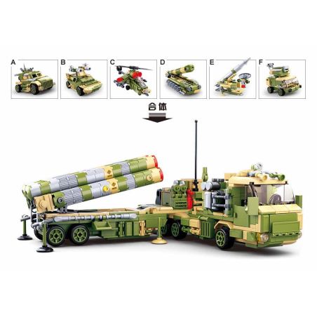 Sluban M38-B0782 Xếp hình lắp ráp ghép mô hình xe phóng tên lửa S-400