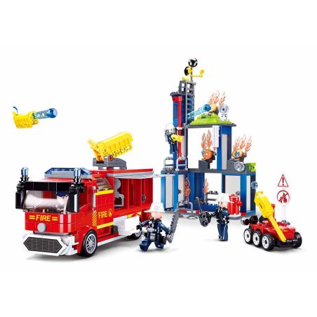 Sluban M38-B0967 Xếp hình lắp ráp ghép mô hình Trung tâm huấn luyện chữa cháy