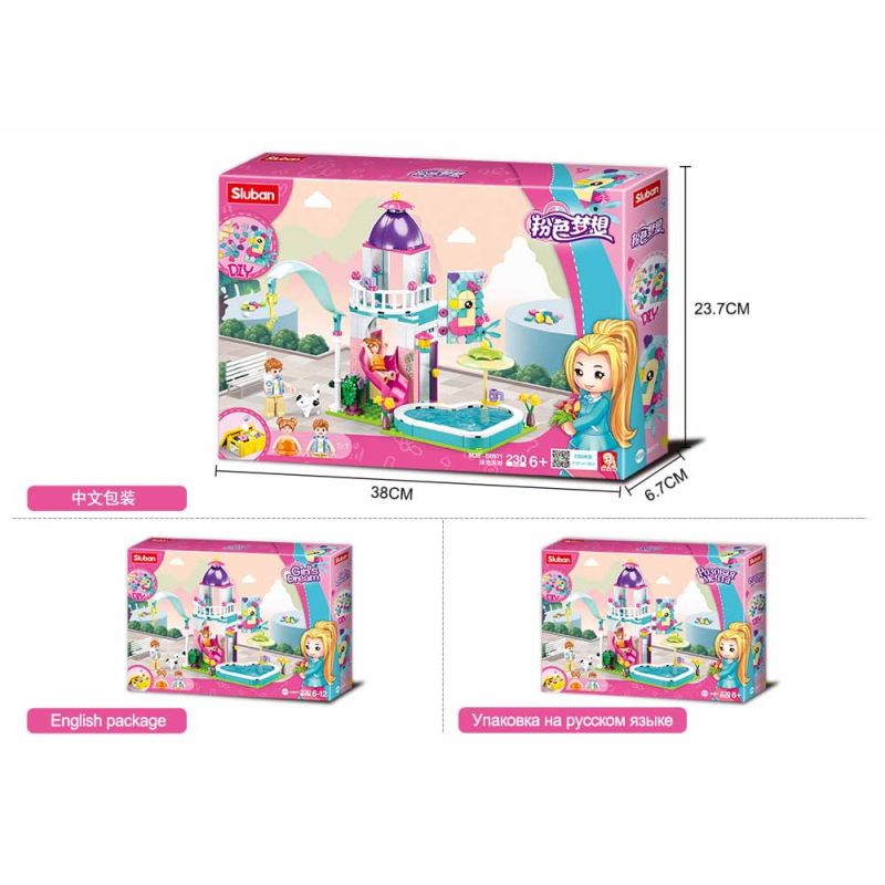 Sluban M38-B0971 Xếp hình lắp ráp ghép mô hình tiệc bể bơi