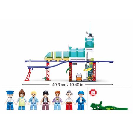 Sluban M38-B1263 Xếp hình lắp ráp ghép mô hình trạm xe điện trung tâm