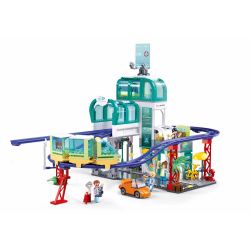 Sluban M38-B1263 Xếp hình lắp ráp ghép mô hình trạm xe điện trung tâm