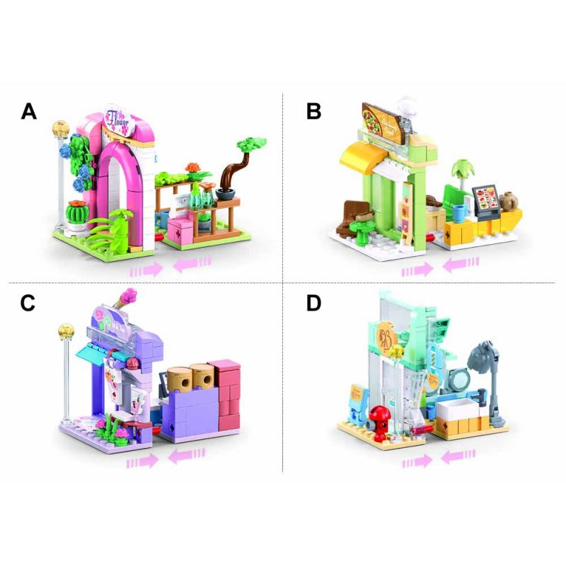 Sluban M38-B1265 Xếp hình lắp ráp ghép mô hình Thành Phố Ước Mơ-Cửa Hàng Nhỏ