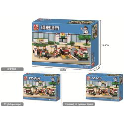 Sluban M38-B2500 Xếp hình lắp ráp ghép mô hình Trạm sửa chữa SimCity-Auto
