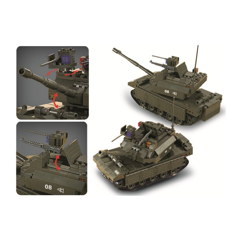 Sluban M38-B6500 Xếp hình lắp ráp ghép mô hình Lực lượng Lục quân-Xe tăng chiến đấu chủ lực