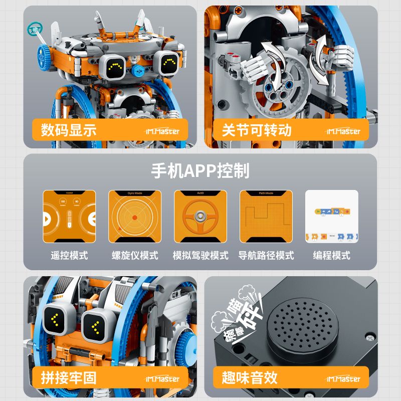 IM.Master QIHUI 8064 Xếp hình lắp ráp ghép mô hình Bậc thầy máy móc: Robot đóng thế tốc độ cao năm trong một