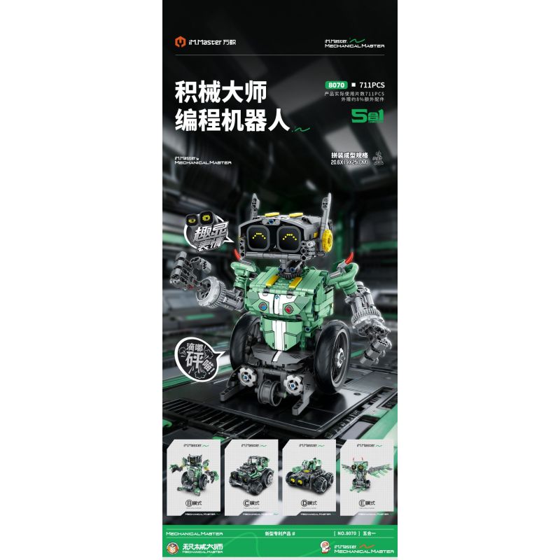 IM.Master QIHUI 8070 Xếp hình lắp ráp ghép mô hình Bậc thầy về máy móc: Robot lập trình năm trong một