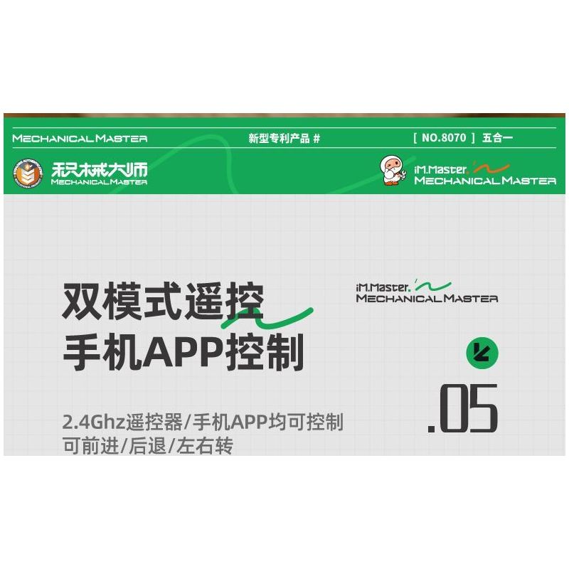 IM.Master QIHUI 8070 Xếp hình lắp ráp ghép mô hình Bậc thầy về máy móc: Robot lập trình năm trong một