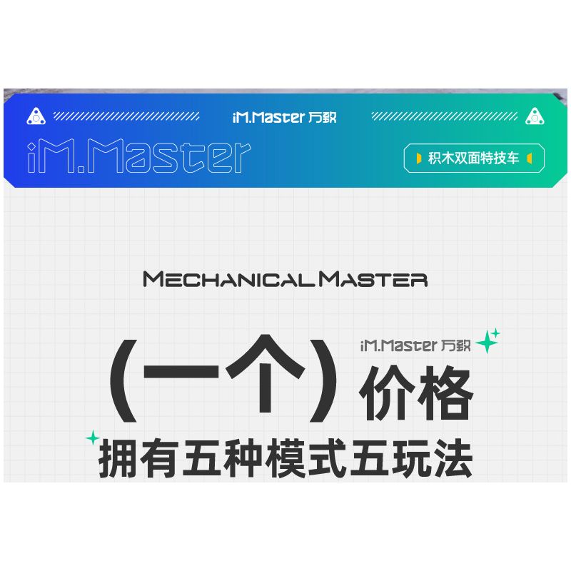 IM.Master QIHUI 8071 Xếp hình lắp ráp ghép mô hình Bậc thầy về máy móc: Xe đóng thế hai mặt