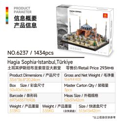 WANGE LIGAO Dr.Luck 6237 Hagia Sophia-Istanbul, Turkiye Xếp hình lắp ráp ghép mô hình Nhà thờ Hagia Sophia, Istanbul, Türkiye