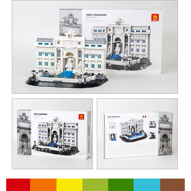 WANGE LIGAO Dr.Luck 4212-2 Trevi Fountain-Rome, Italy Xếp hình lắp ráp ghép mô hình Đài phun nước La Mã Trevi